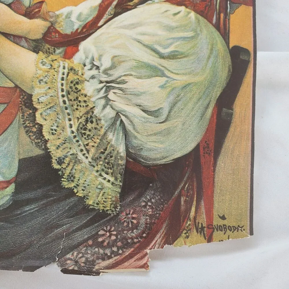 Vincent Svoboda 1906 Magazine Cut Out Mother With Swaddled Baby Ads On Reverse - Picture 7 of 13